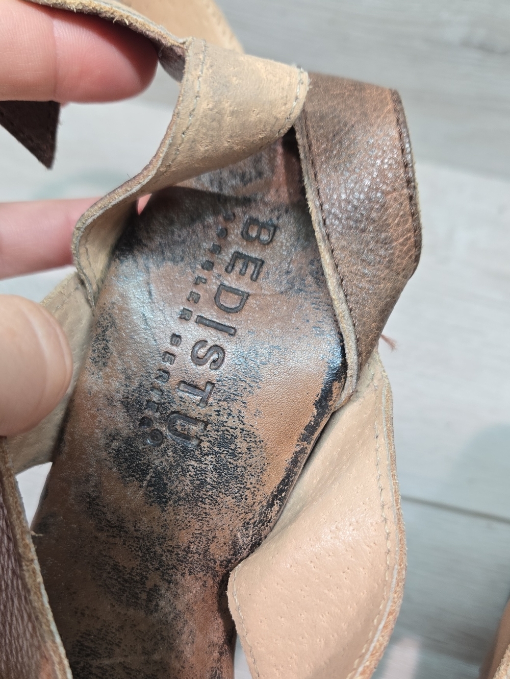 Bed Stue Womens "Like New" Two-Tone Brown& Black Platform Sandals Shoes Sz 7.5 — image 4 of 8